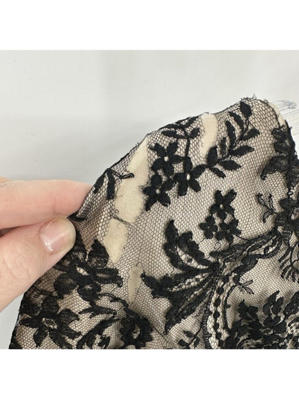 VINTAGE 50S COCKTAIL DRESS XS black lace fit flare party special occasion retro - Picture 11 of 14